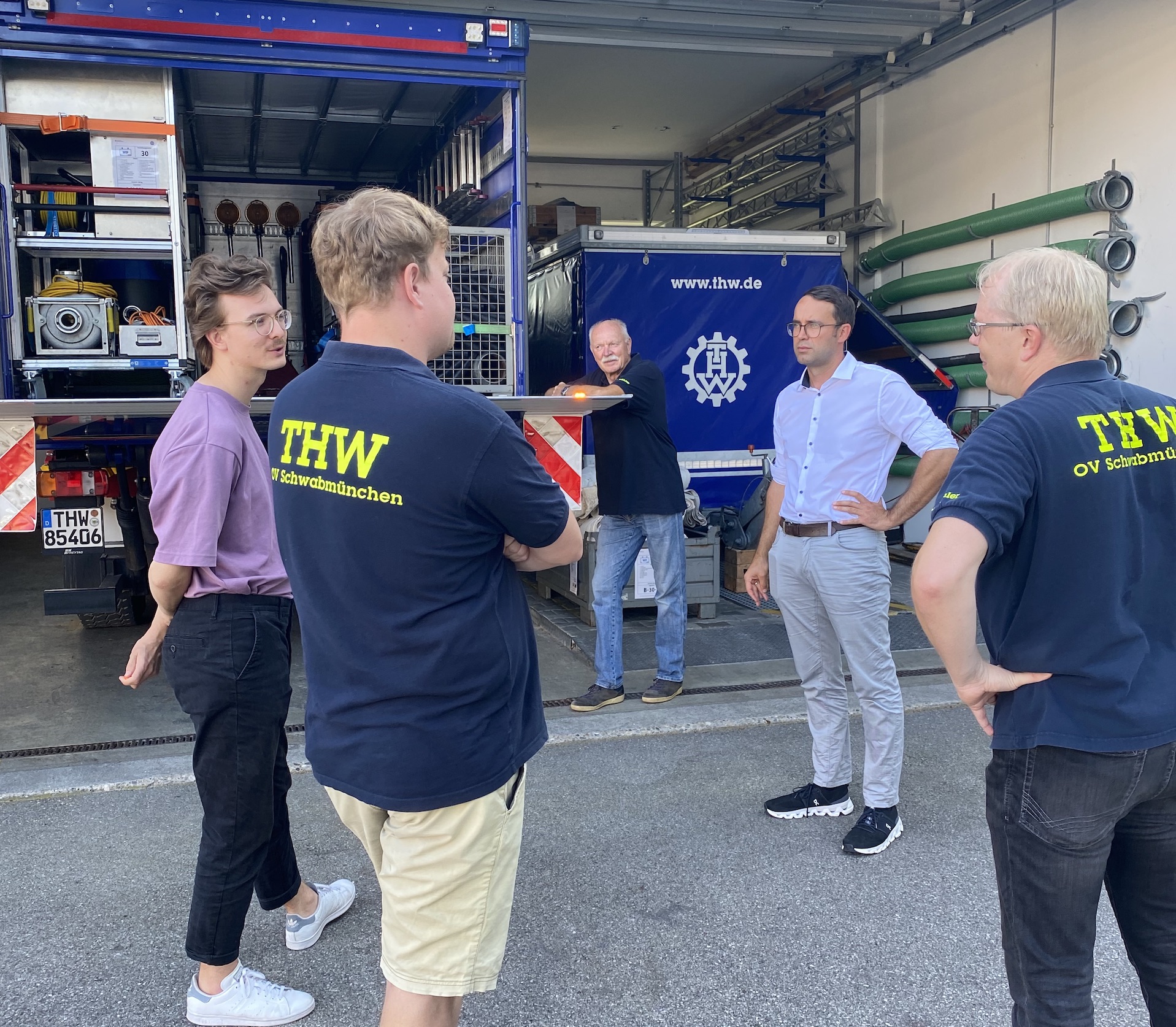 Hochwassertour: mit MdB Leon Eckert zu Gast beim THW Schwabmünchen am 03.09.2024